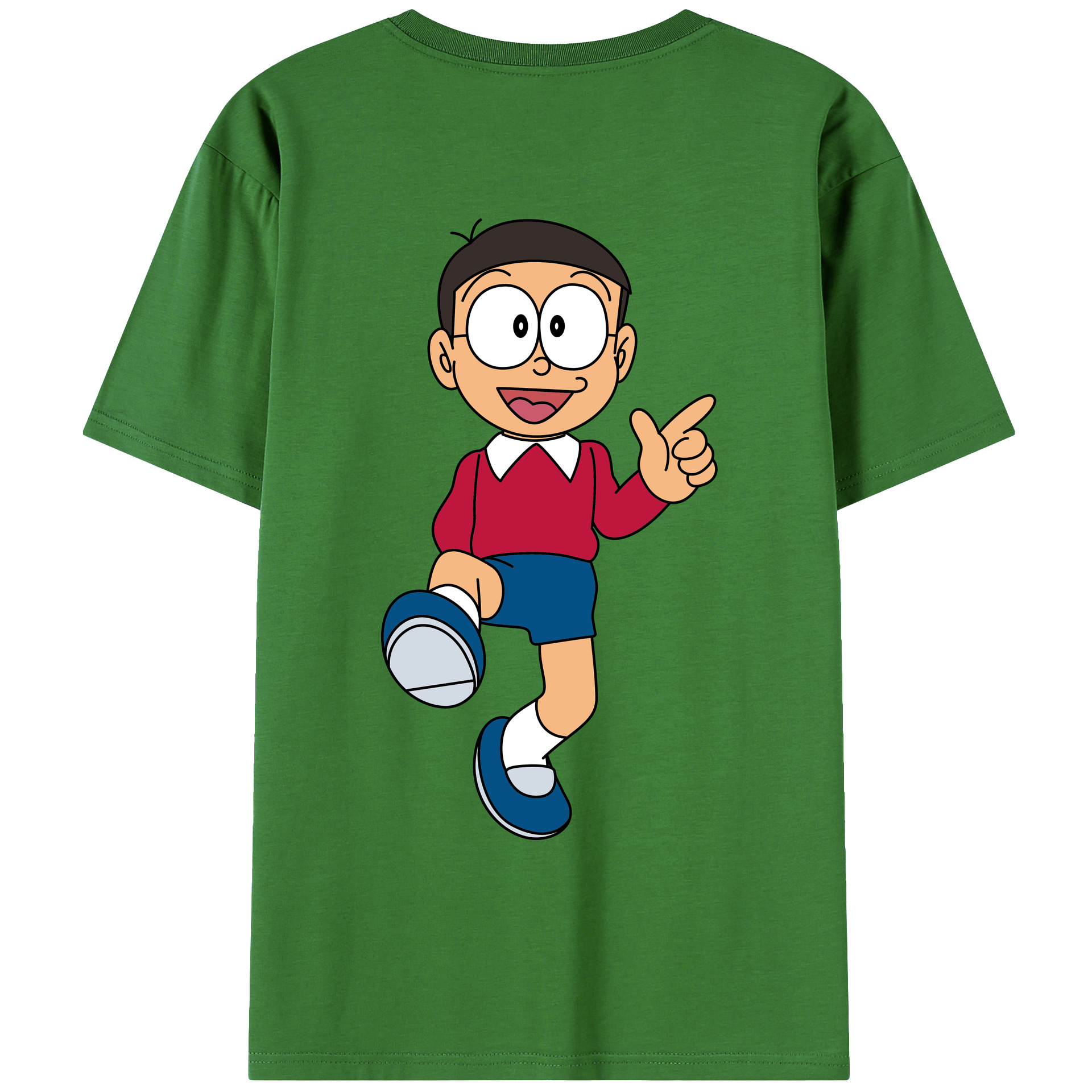 （画像用） ドラえもん 野比 のび太 Doraemon Nobita Nobi レディース半袖Tシャツ(バックプリント)
